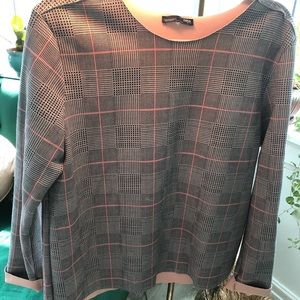 Zara Plaid Polyester Blose